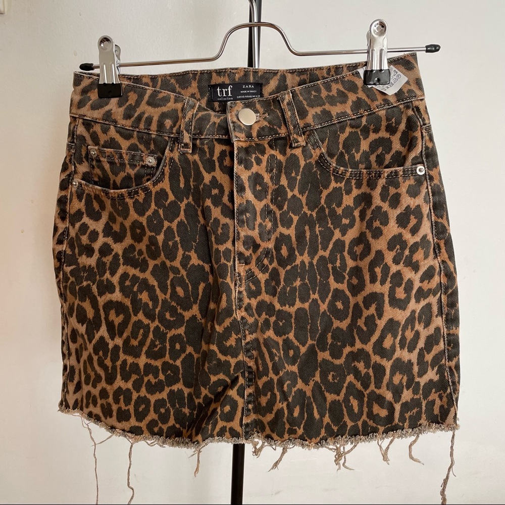 Zara TRF leopard mini skirt